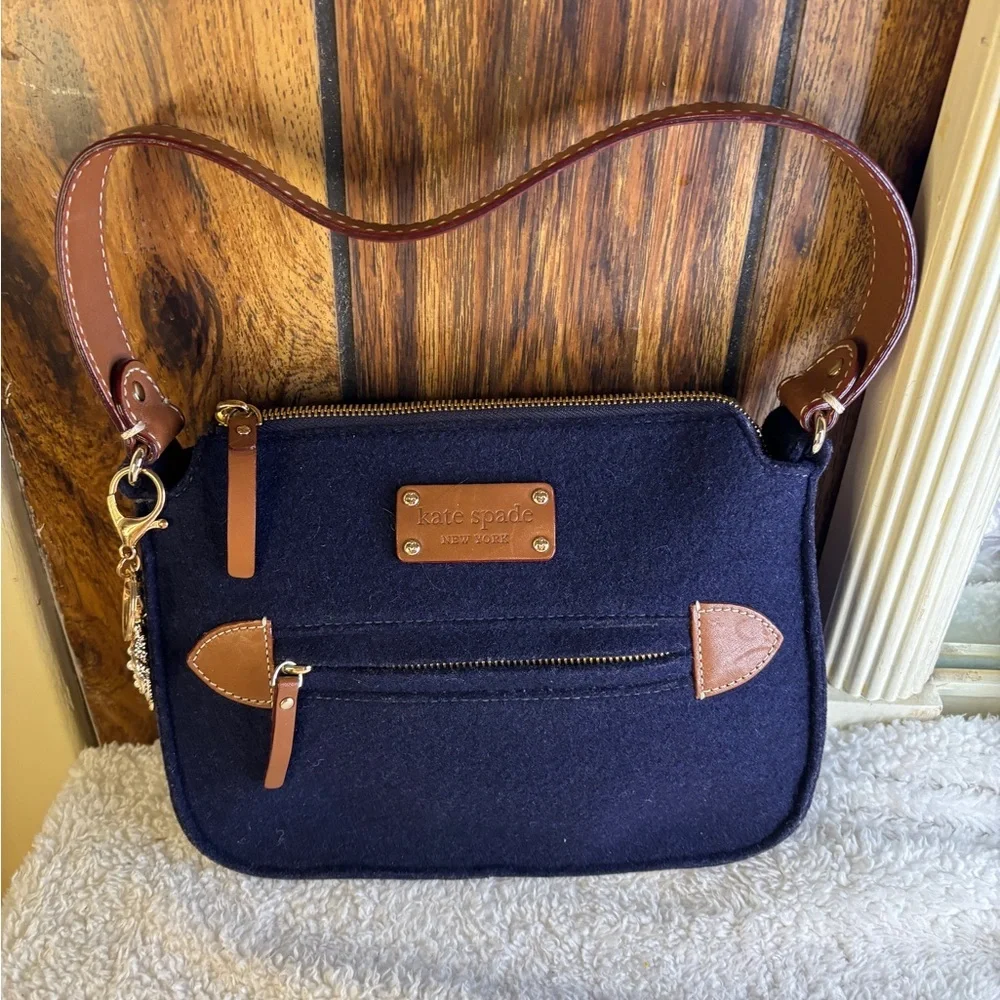 Kate Spade Navy and Brown Shoulder Bag